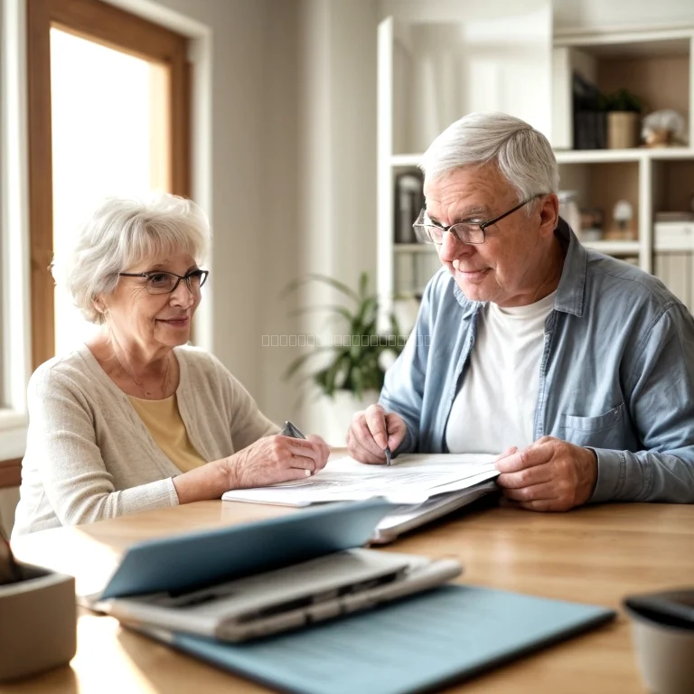 Senior couple consulting insurance plan advisor at SeniorInsureNow